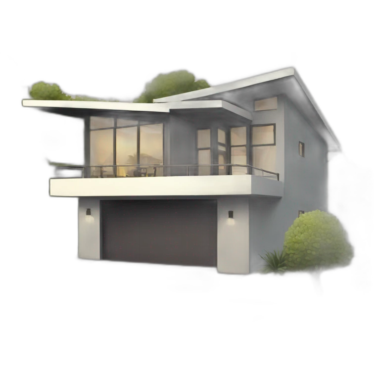 contemporary modern house emoji