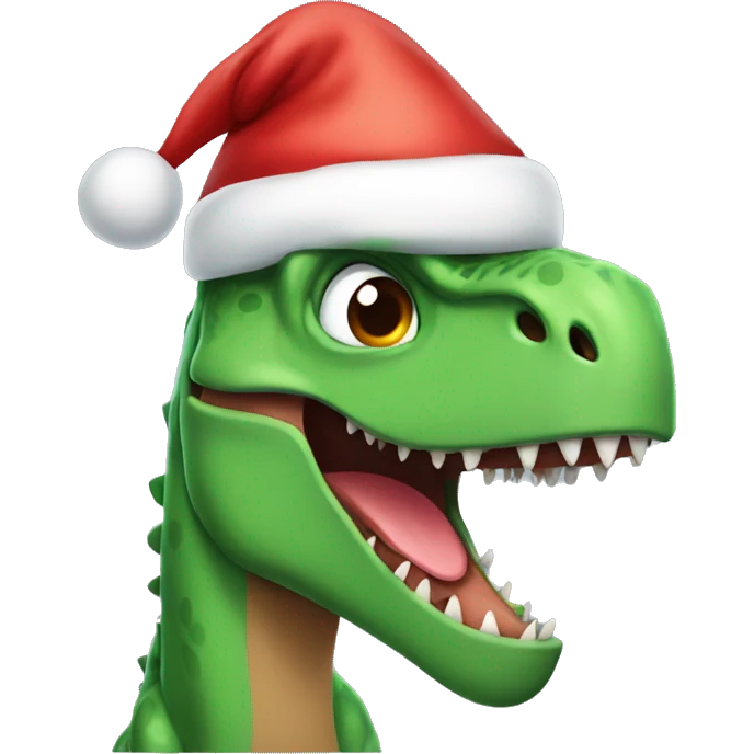 dinosaur wearing a santa hat emoji