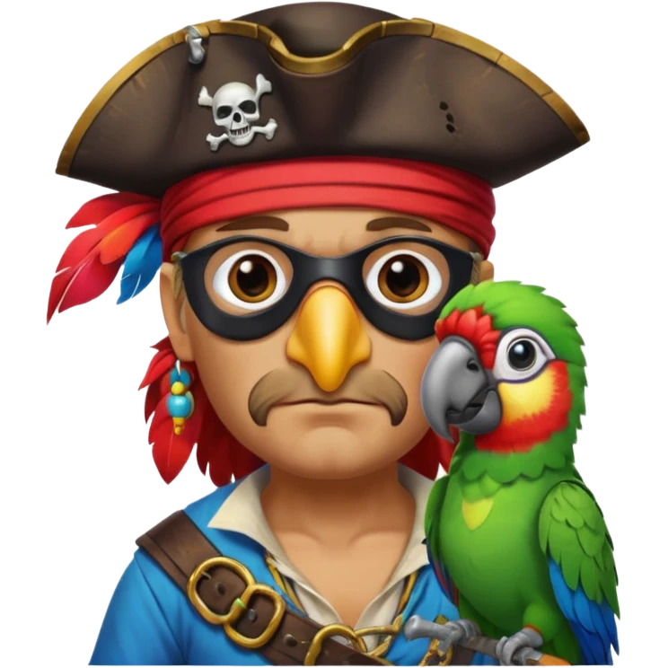 pirate and parrot emoji