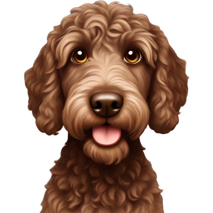 Chocolate brown labradoodle emoji