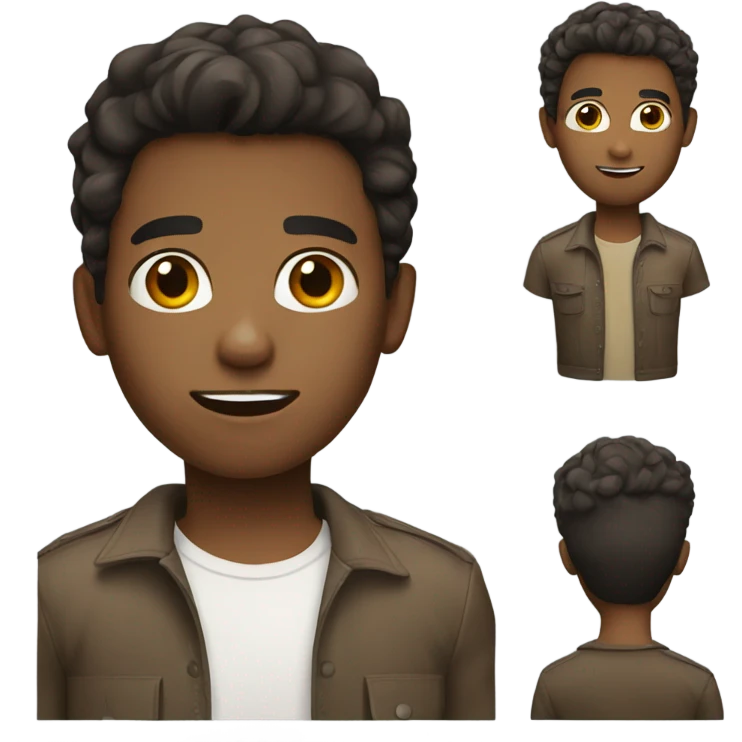brunette boy with stuble emoji