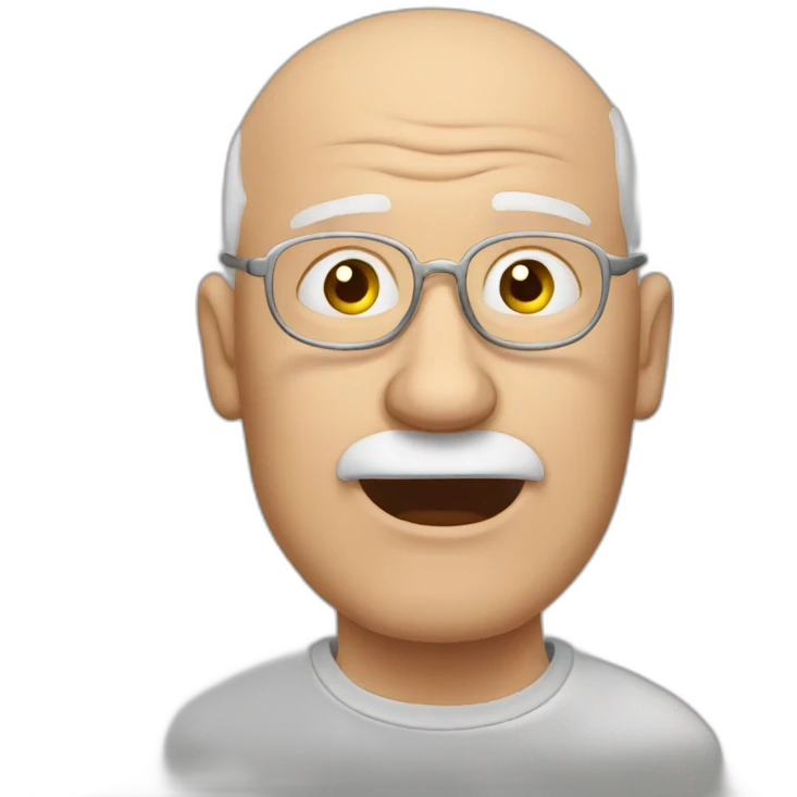 Bald grandpa forgetting where he is emoji