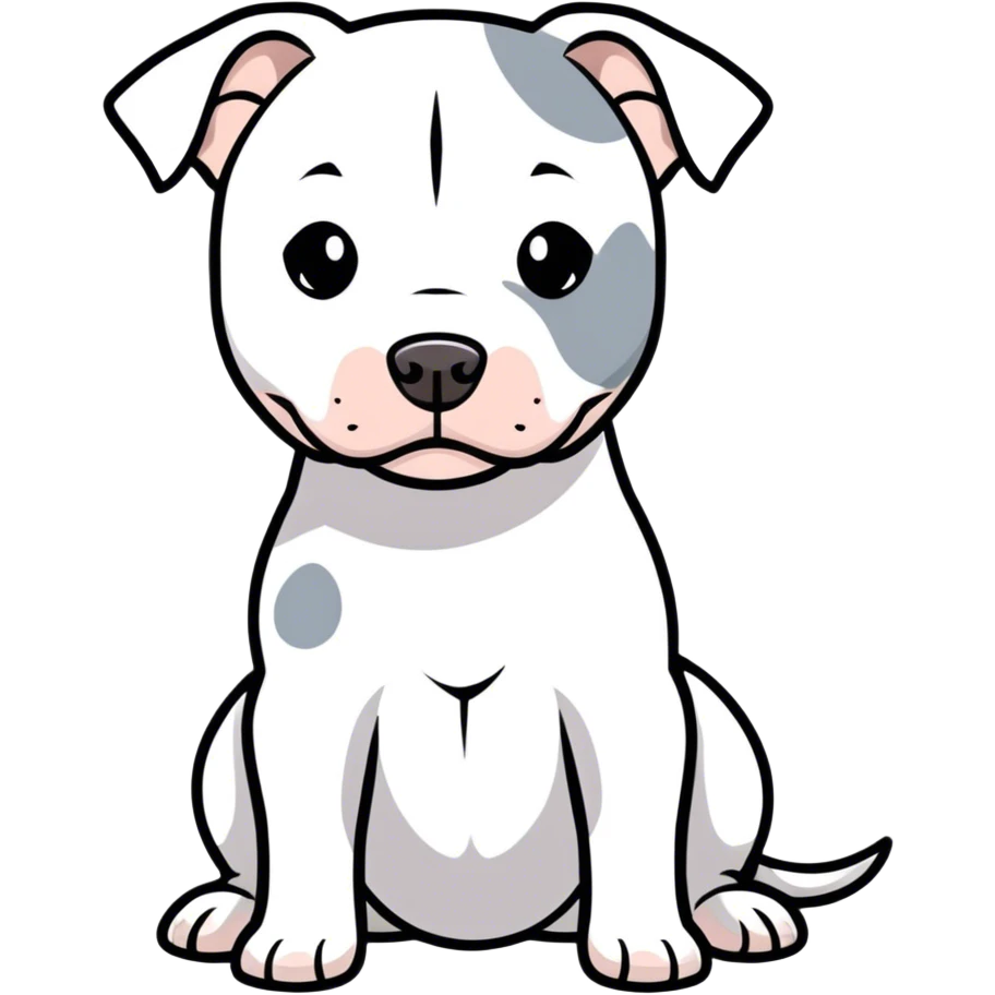White pitbull with grey spot emoji