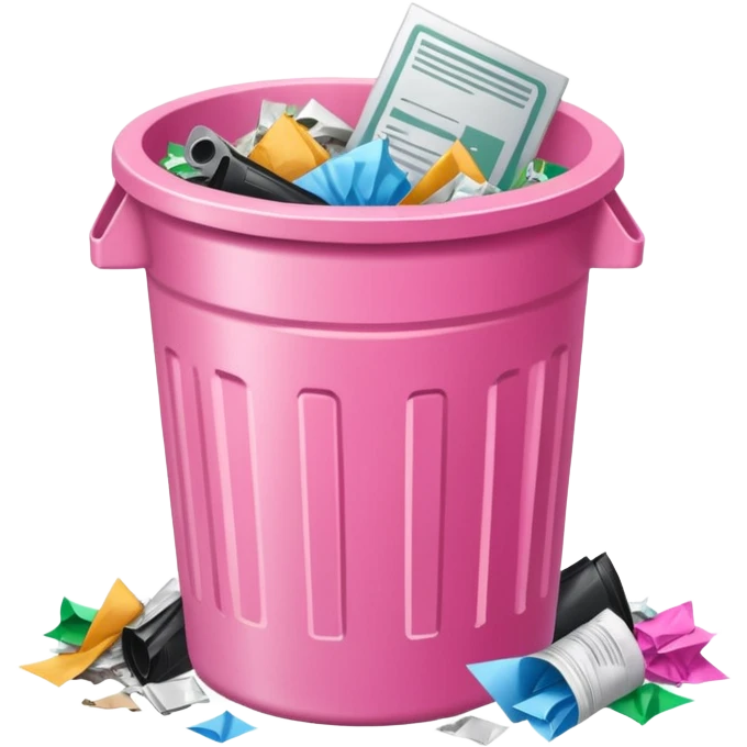 aesthetic glittery pink shiny office trashcan emoji