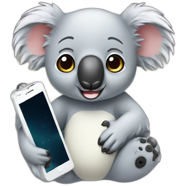 Koala with phone emoji