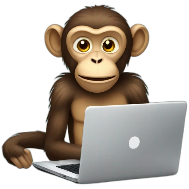 monkey on a computer emoji