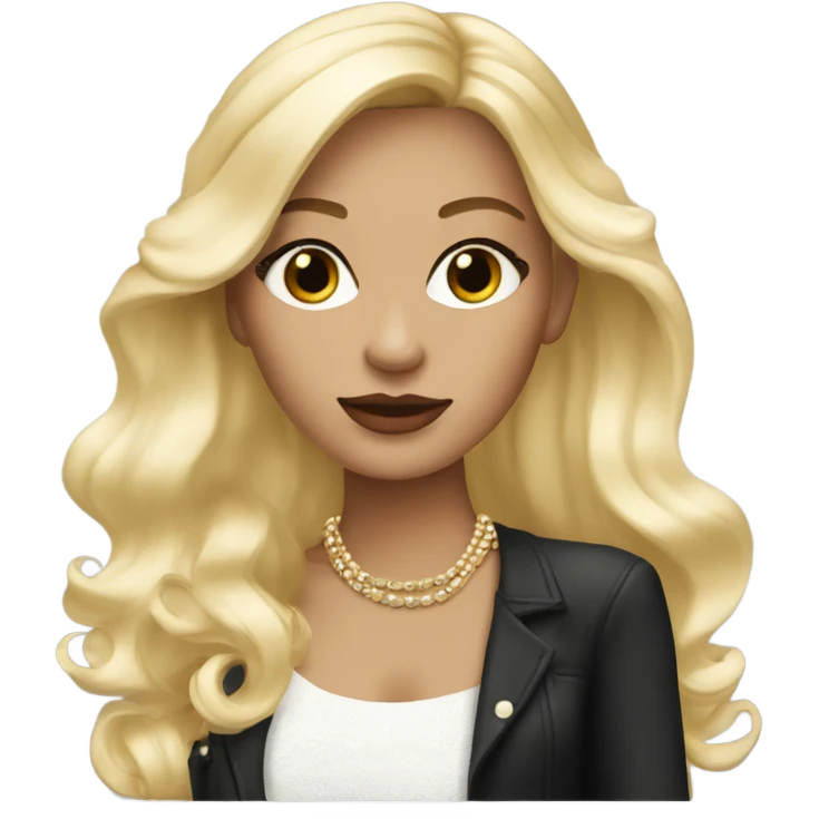 Hot girly blonde wearing Chanel emoji