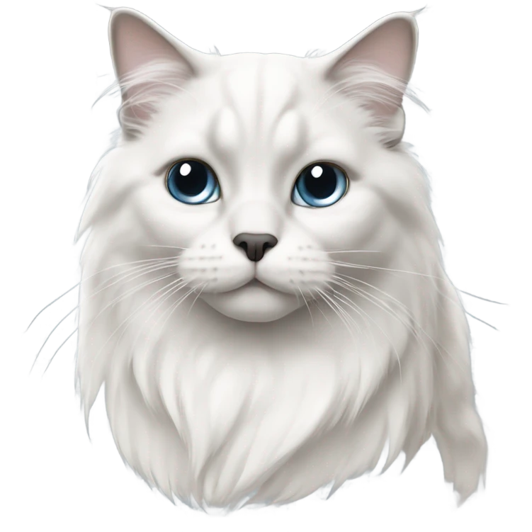White Ragdoll cat with grey ears and nose emoji
