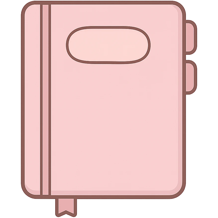 cute pink notebook emoji