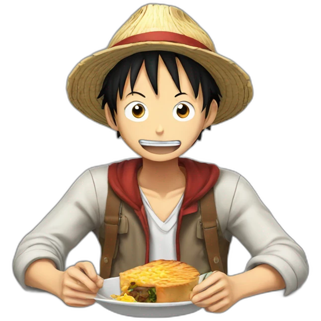 Luffy entrain de manger emoji