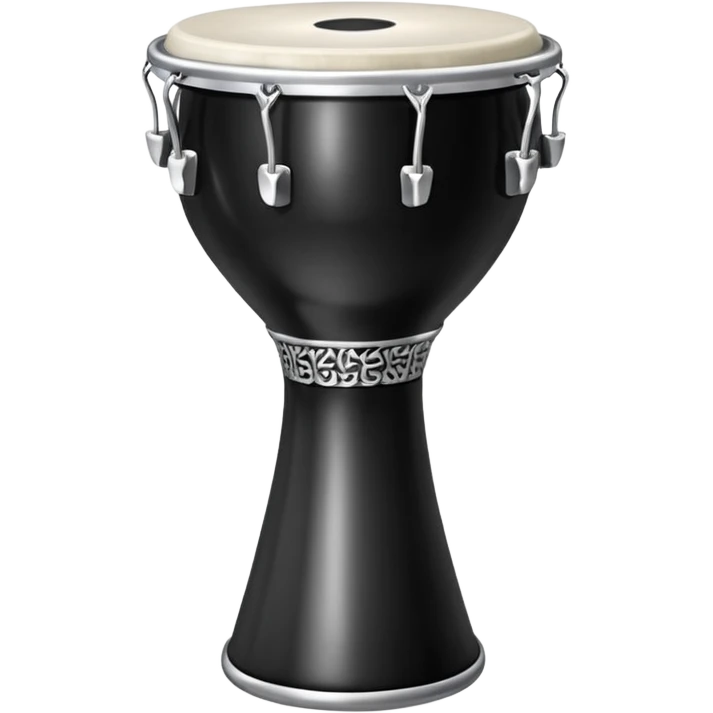 Siyah gümüş kenarlı darbuka emoji