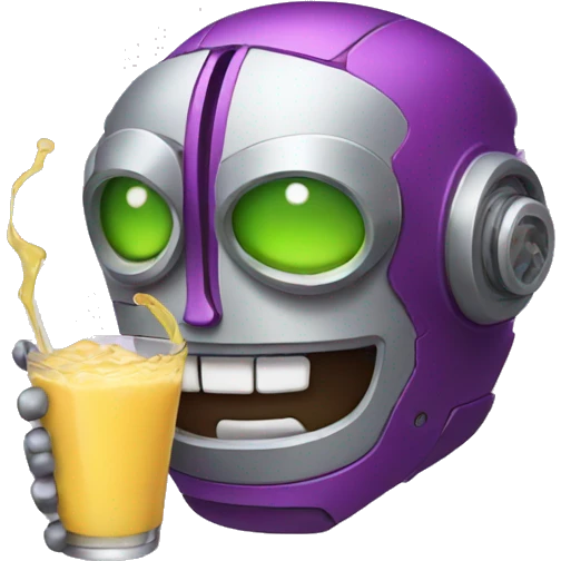 robot drinking grimace shake emoji