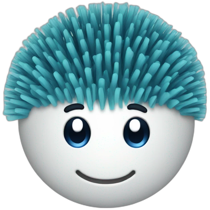blue hairbrush emoji