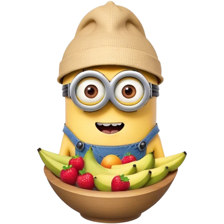 Minion with fruit on head emoji