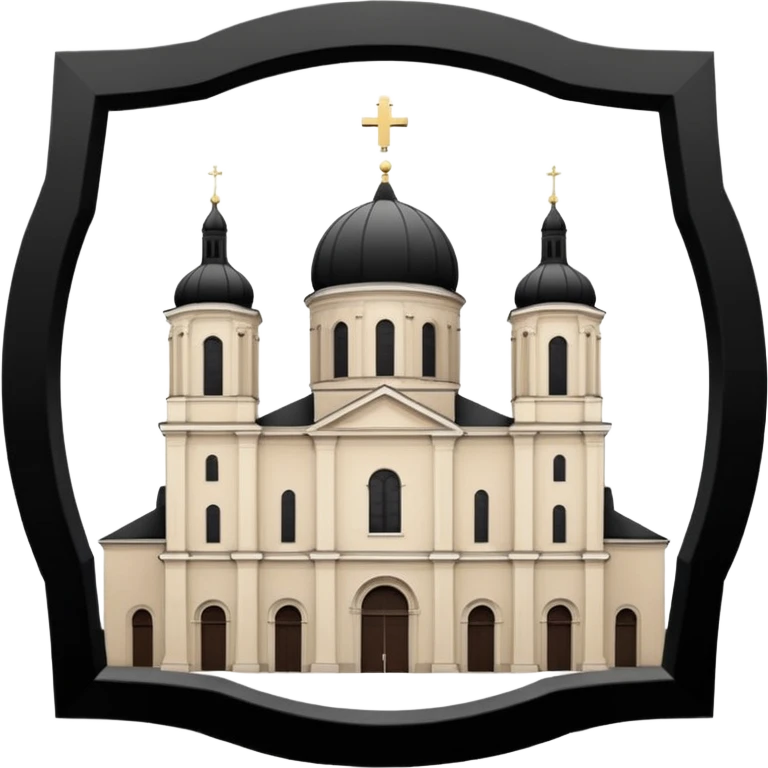 Vilnius Cathedral, Lithuania, clear silhouette, neutral colors, emoji style, Discord role icon, no text emoji
