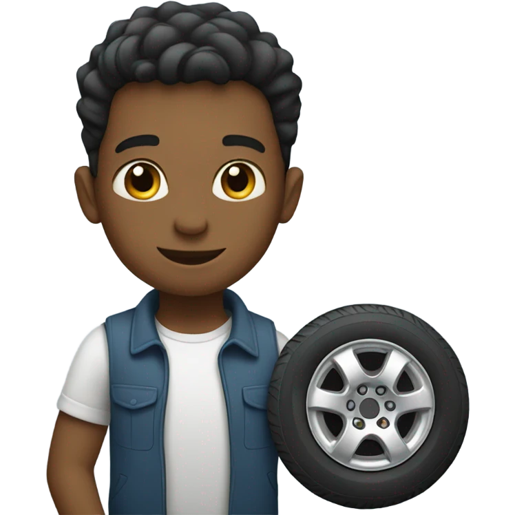 Boy taking tires emoji
