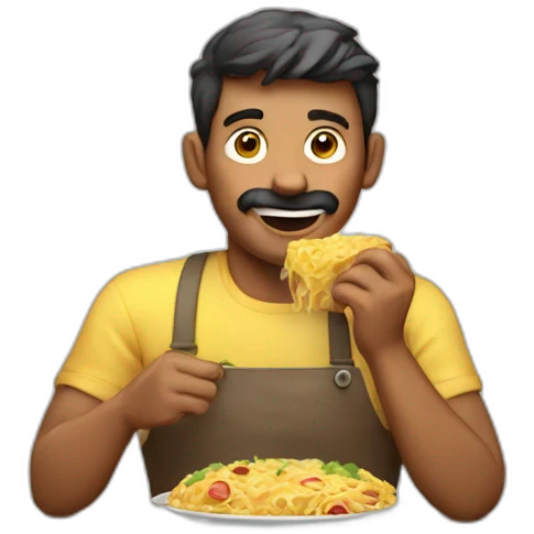 Hombre comiendo emoji