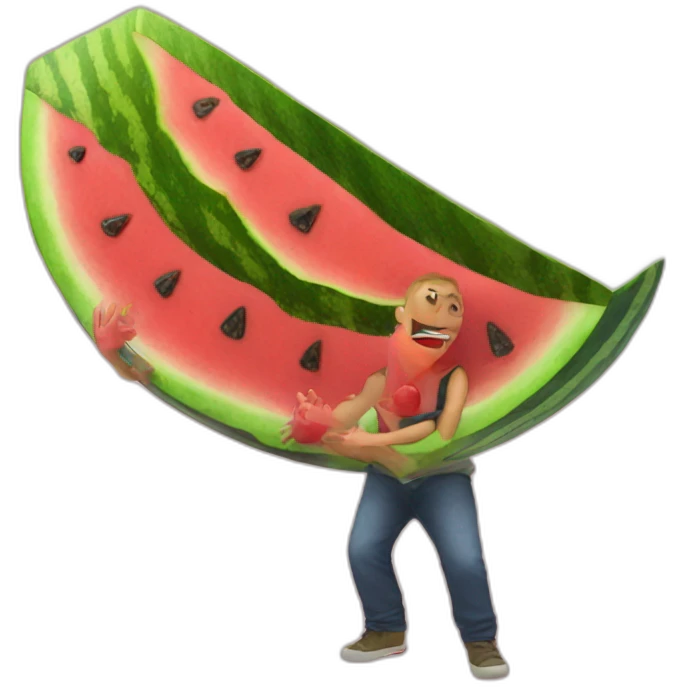 dramatic watermelon emoji