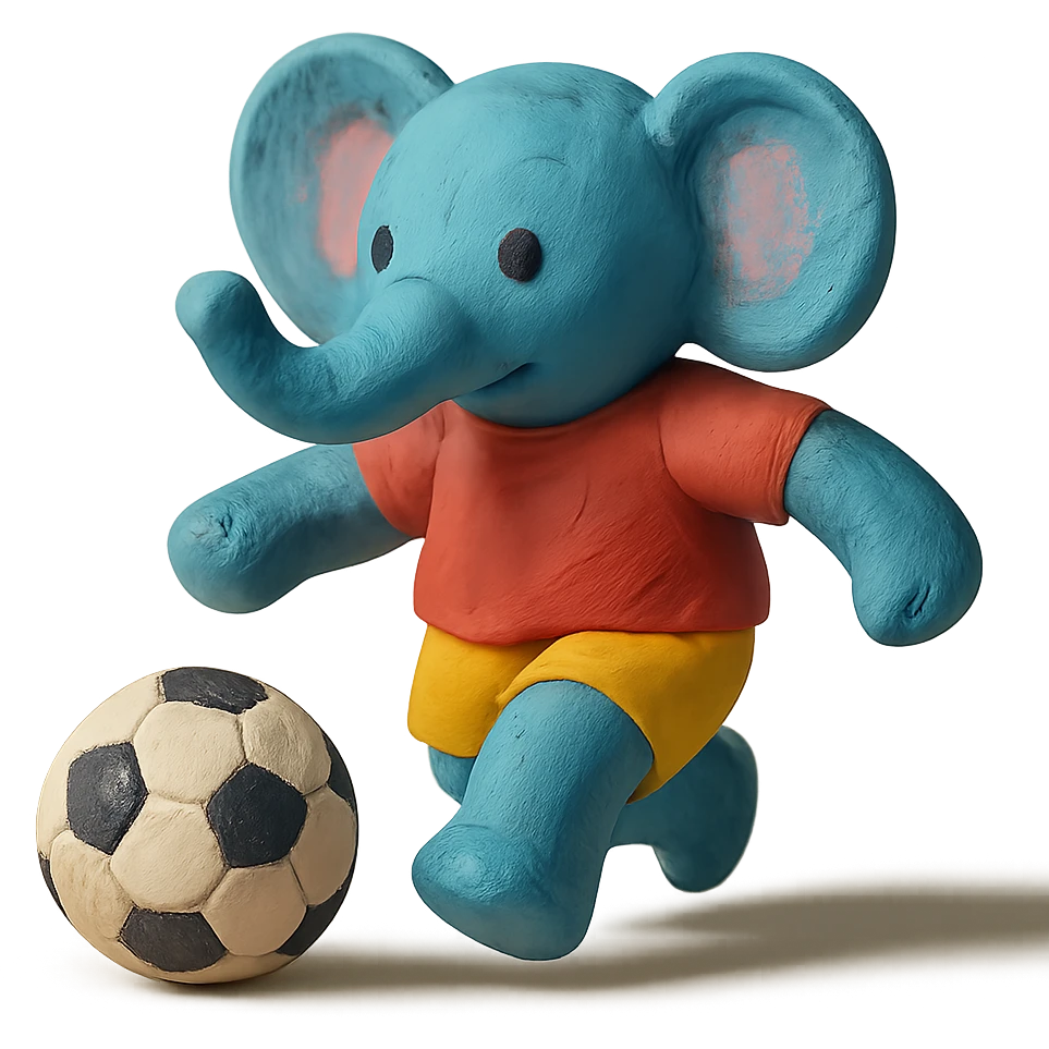 elephant playing football emoji