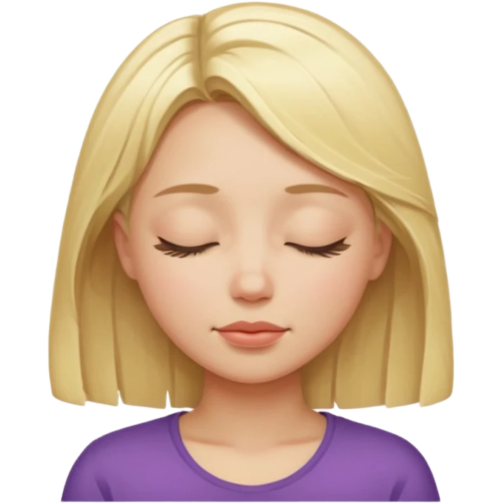 closed eyes blonde girl emoji