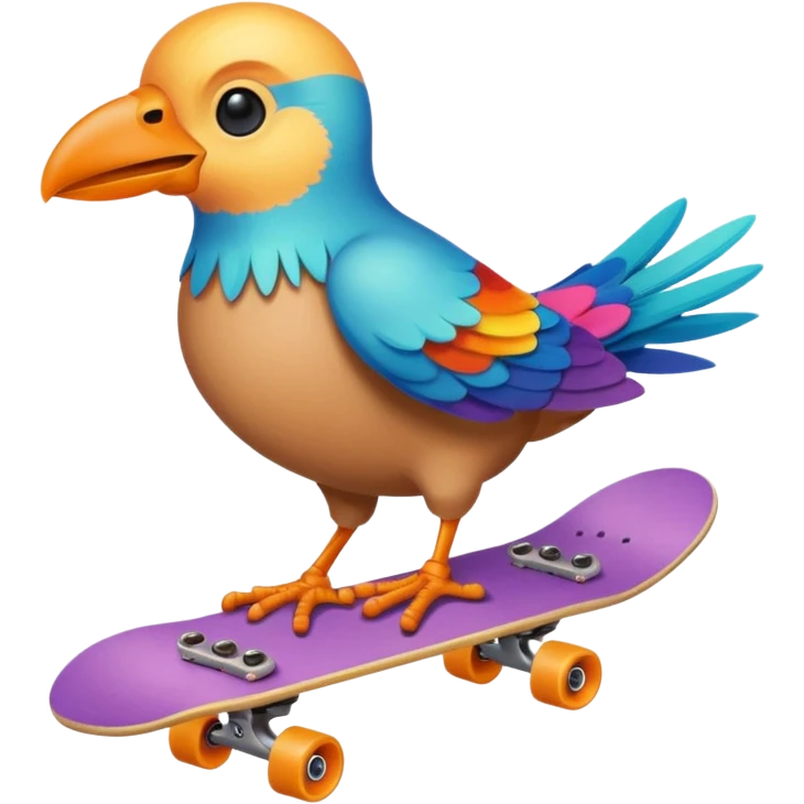 skateboarding bird emoji