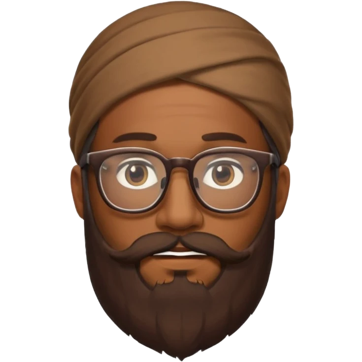 HOMME BRUN LONGUE BARBE LUNETTE emoji