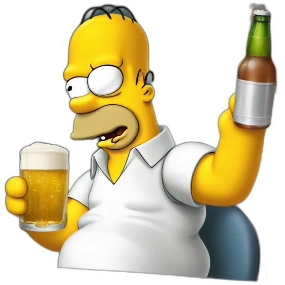 homer simpson drinks beer emoji