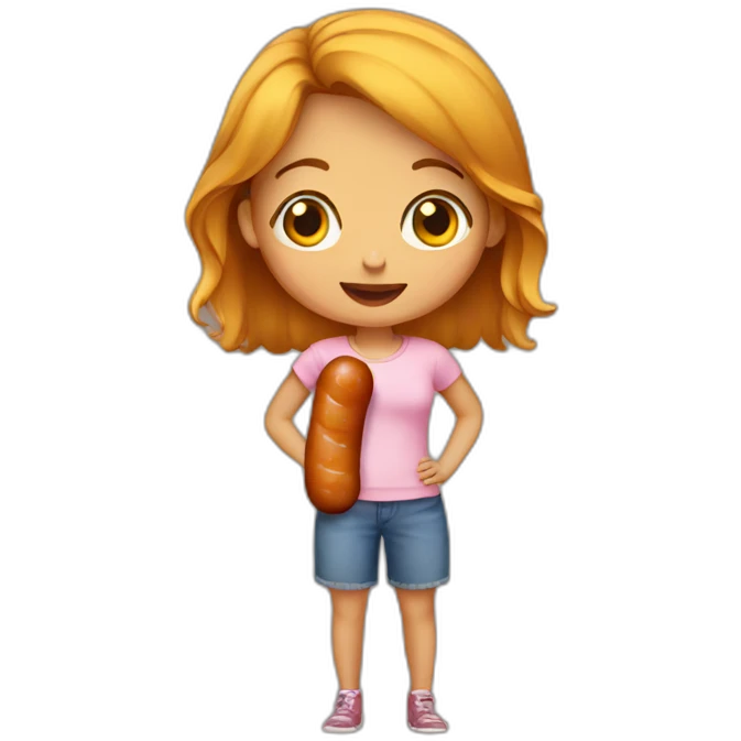 Girl with sausage emoji