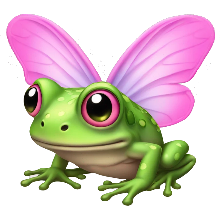 Fairy frog with pink wings  emoji