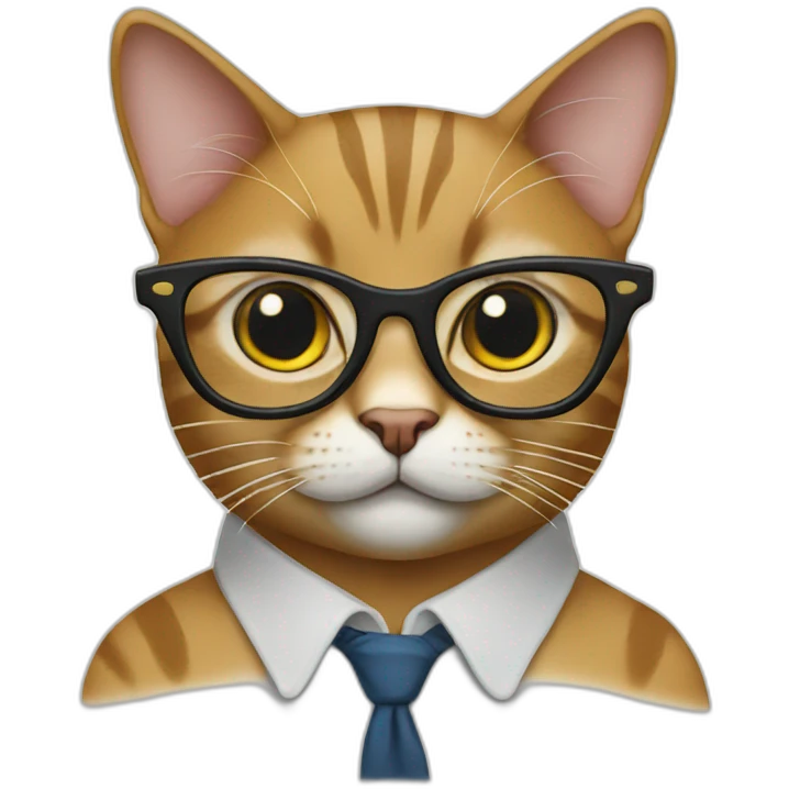 cat with nerd glasses emoji