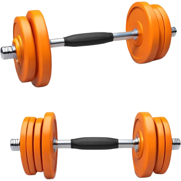orange barbell cartoon 3d emoji