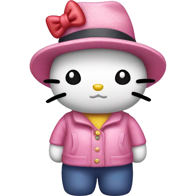hello kitty with hat emoji