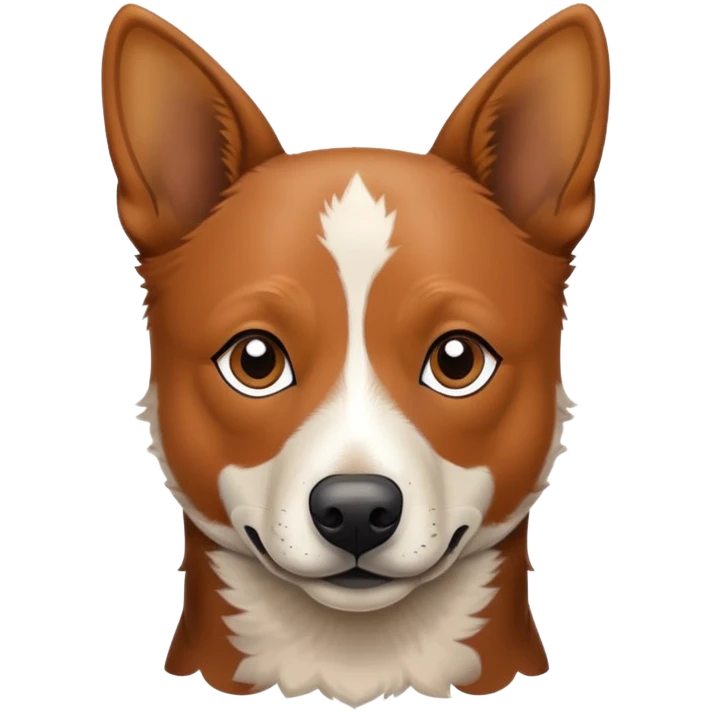 Brown cattle dog with a thin white nose stripe and tan cheeks emoji