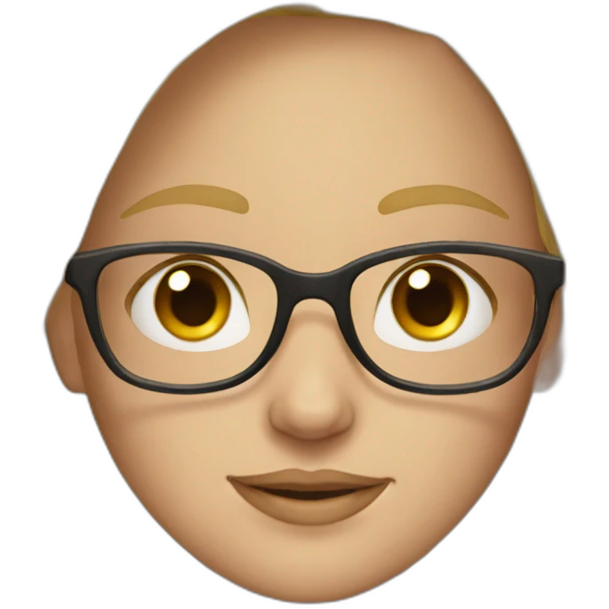 girl with gray eyes and blond hair wearing glasses emoji