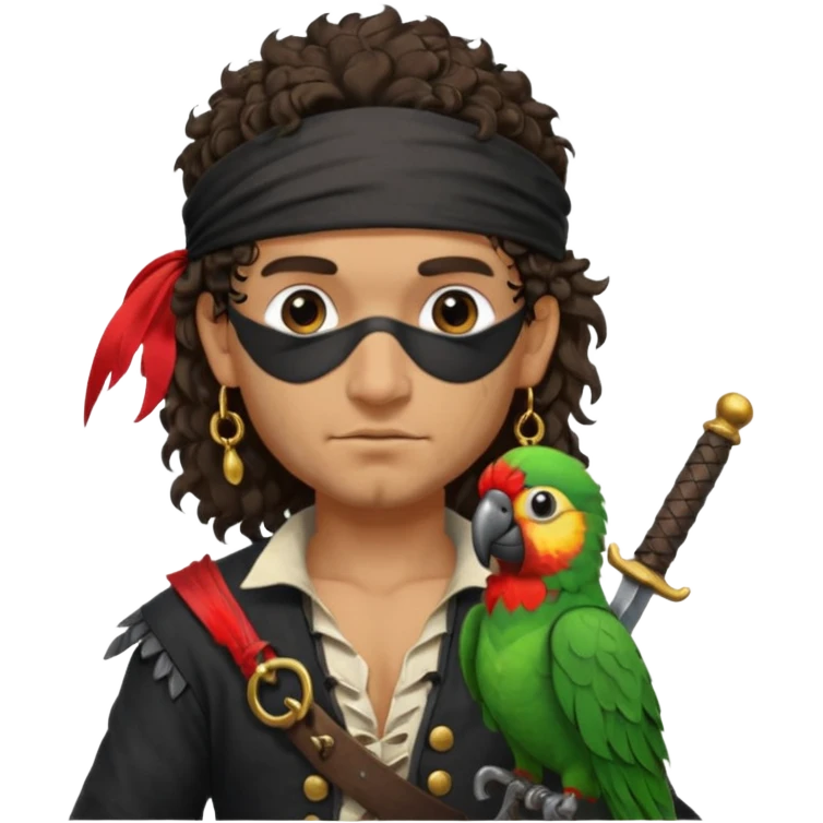 pirate and parrot emoji