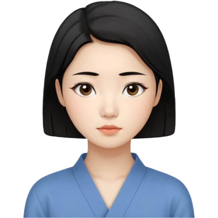 Korean woman, East Asian features, female human avatar,
soft thoughtful expression, calm mood, sensitive personality,
natural black hair, simple hairstyle,
neutral face, minimal makeup,
professional, clean, minimal style,
no cartoon, no fantasy, no costume emoji