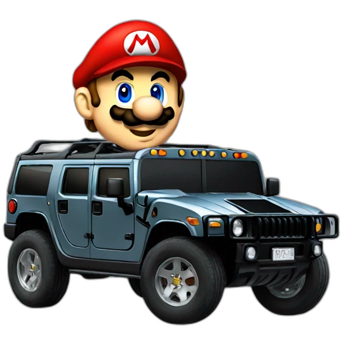 Mario on a Hummer h1 emoji
