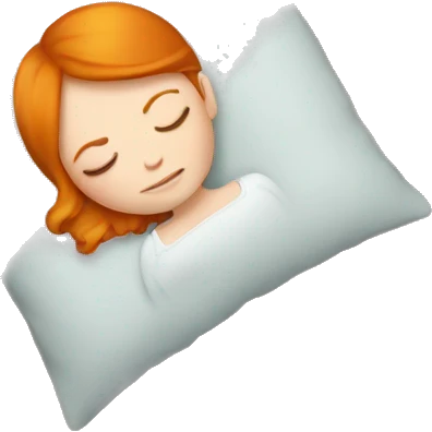 Ginger girl sleeping on a pillow emoji
