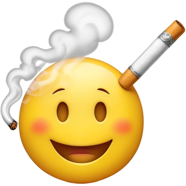 Make an emoji with a smiley face that smokes a cigarette emoji