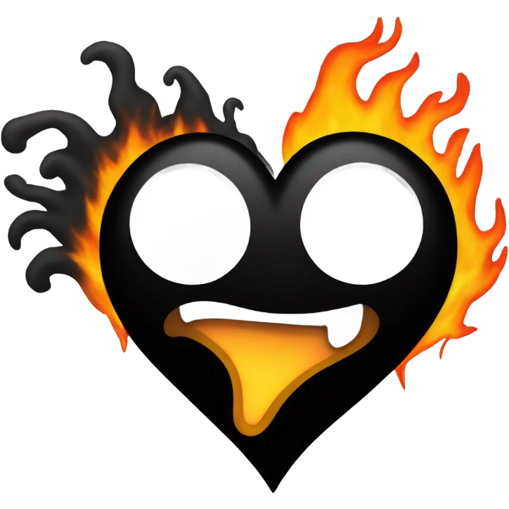 Black flame heart emoji