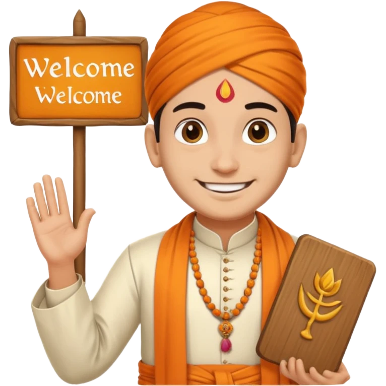 PANDIT JI WITH WELCOME TYPE emoji