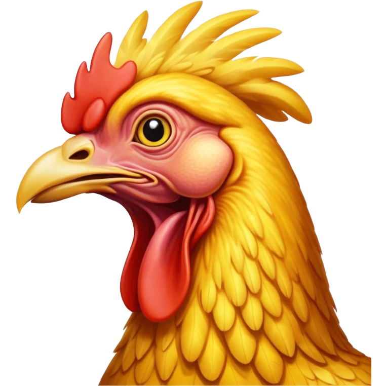 shouting yellow long neck chicken emoji