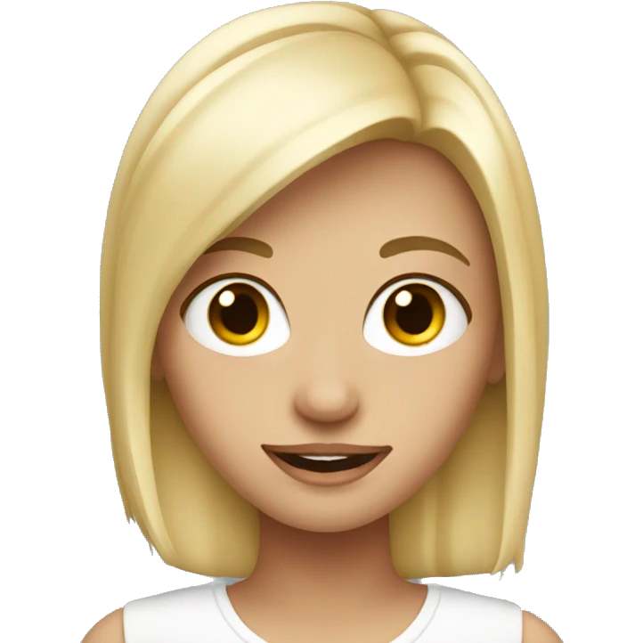 blushing blonde girl emoji