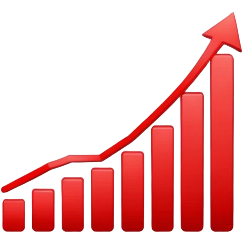 short red decreasing down graph emoji