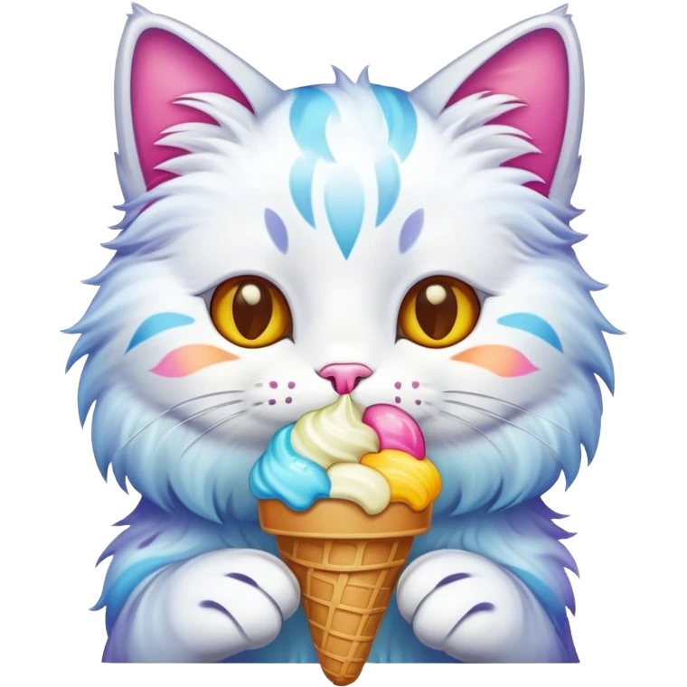 Cat with ice cream emoji