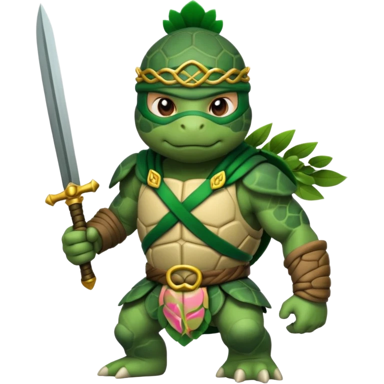 a turle ninja wearing laurel wreaths emoji