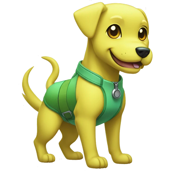 Cool Electrike Pokémon Green Yellow Dog full body emoji