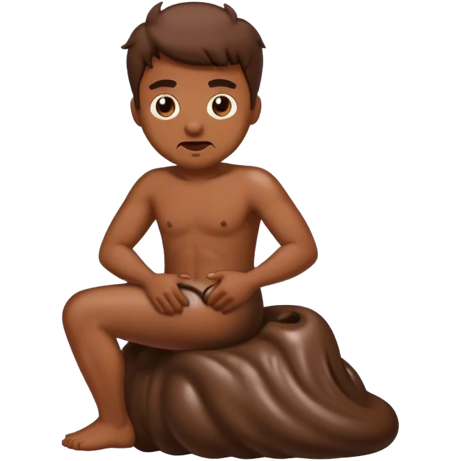 man taking big poop emoji