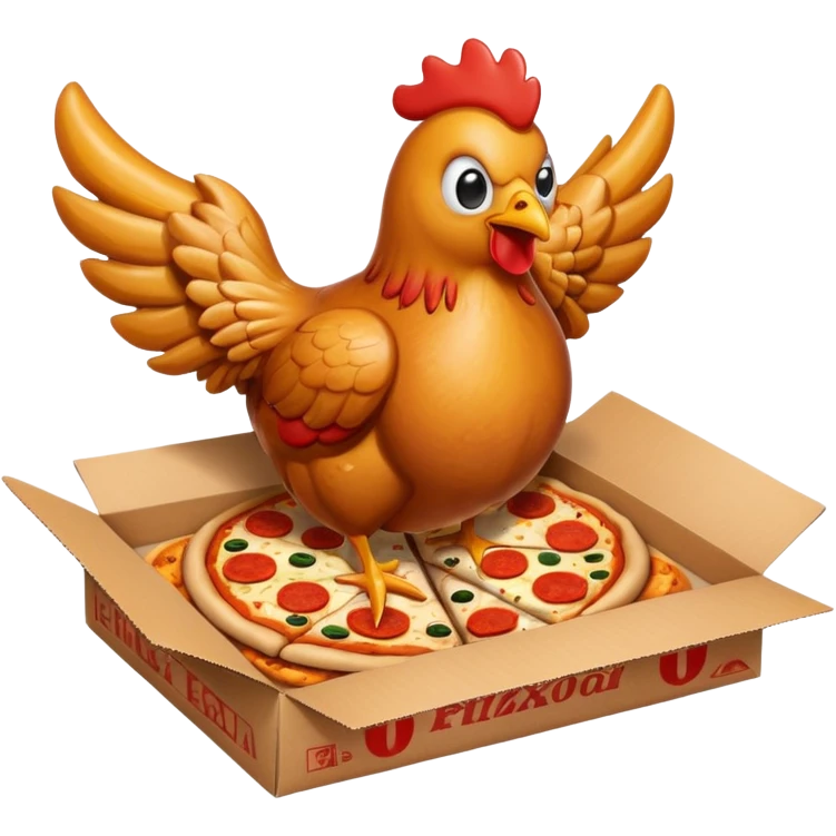 chicken wings and pizza box emoji