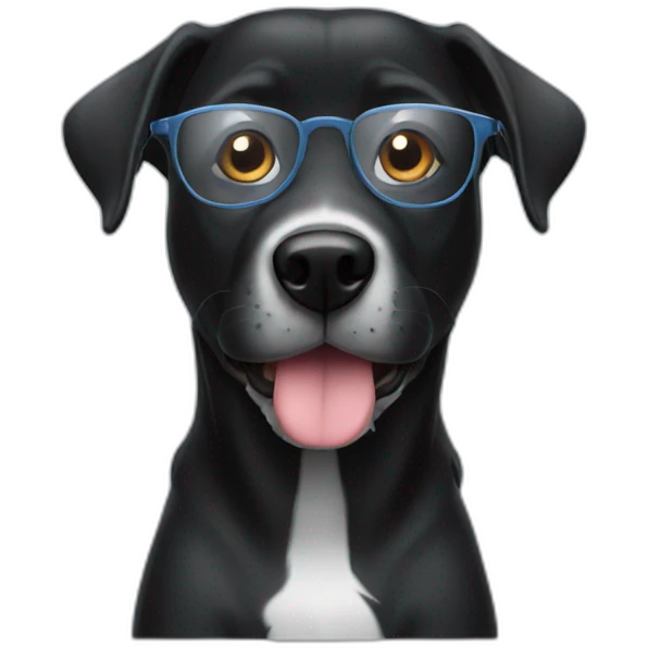 black-dog-with-glasses emoji